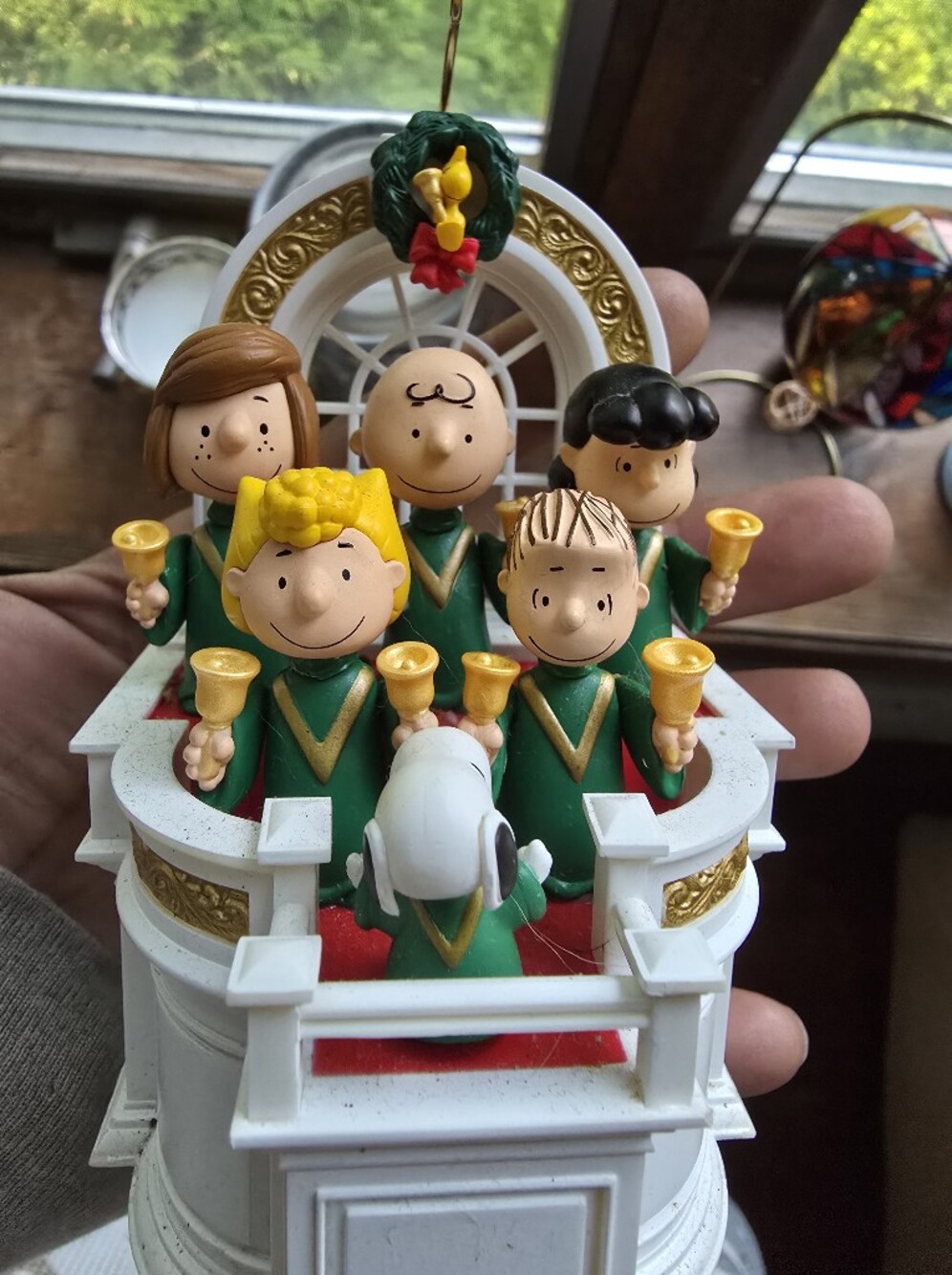 Green Peanuts Carolers Choir Figurine - Kids Toy Christmas Time